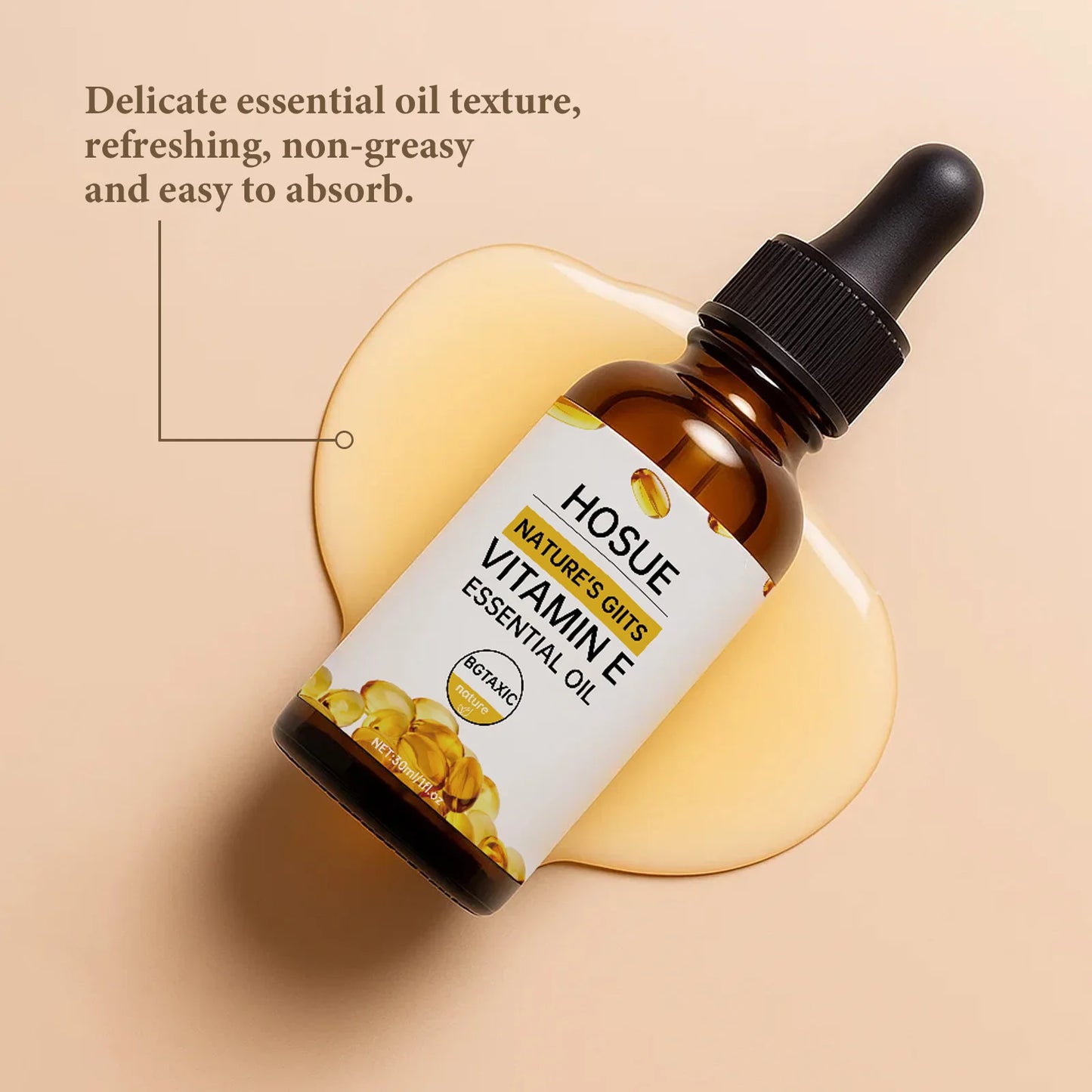 Vitamin E Essence Oil 30ml,Moisturizes Skincare And Soothing Barrier,Refreshing And Non-greasy,Fast-absorbing Essential Oil