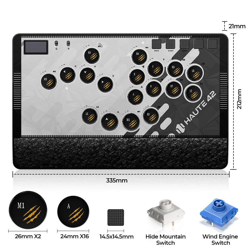 Haute42 C-AT Magnetic Leverless Hitbox Controller Stickless Arcade Controller Keyboard For PC/PS4/PS5/Switch Hitbox Fightstick