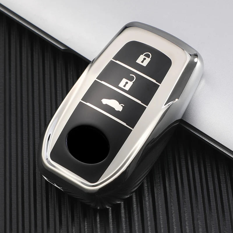 TPU Car Smart 3/4 Button Key Cover Case Bag Shell Holder for Toyota Avalon CHR C-HR Camry Corolla Prius Prado RAV4 Protector