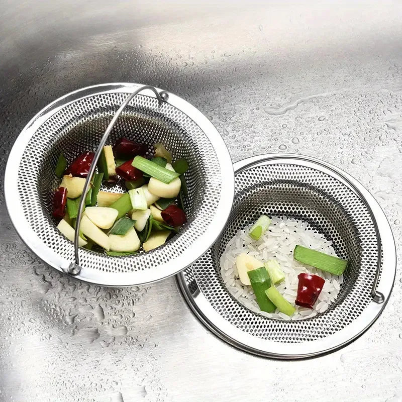 2-Pack Stainless Steel Sink Strainers - Thanksgiving Cooking & Clog Prevention for Kitchen and Bathroom Sinks.