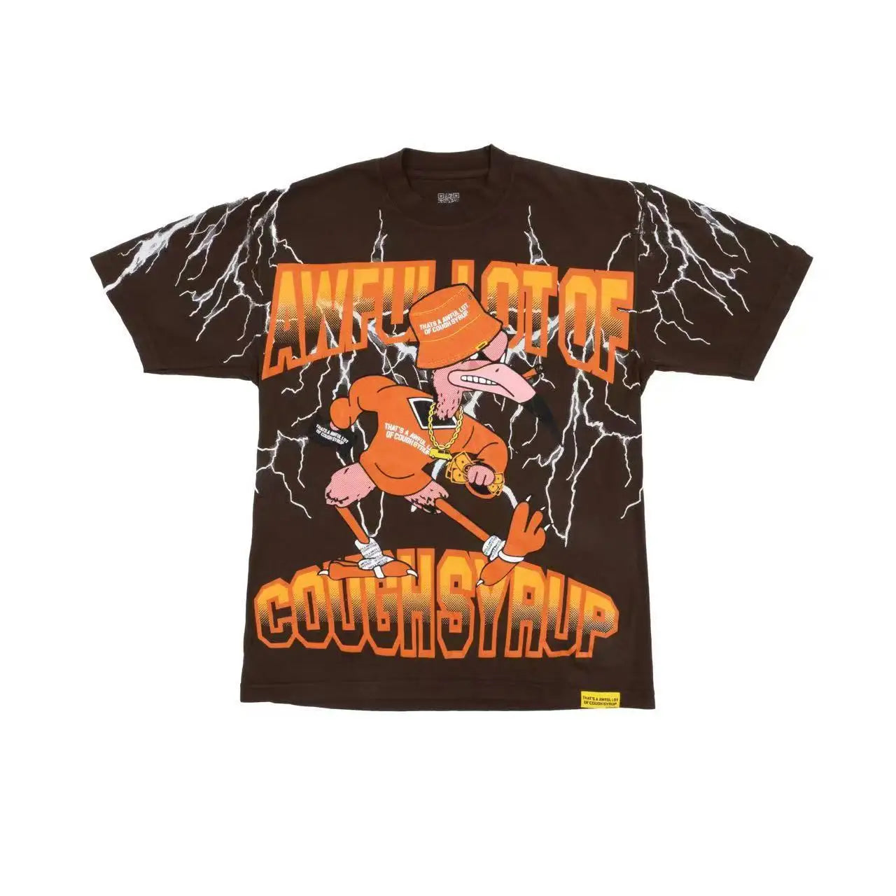 That's A Awful Lot of Cough Syrup Short Sleeve American Street Pop Hip-hop Cartoon Pattern Print Tops COUGH SYRUP T-shirt