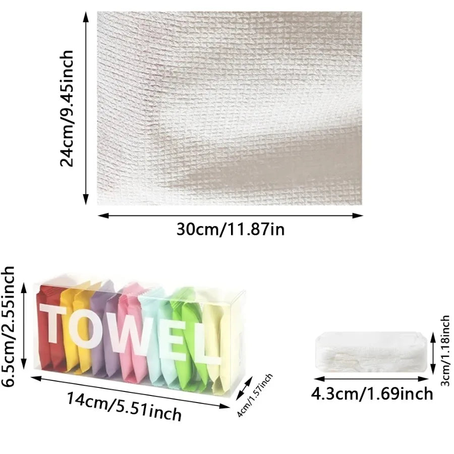 14PCS Compressed Face Towels, Portable Disposable Washcloths for Travel, Makeup Removal & Daily Cleansing