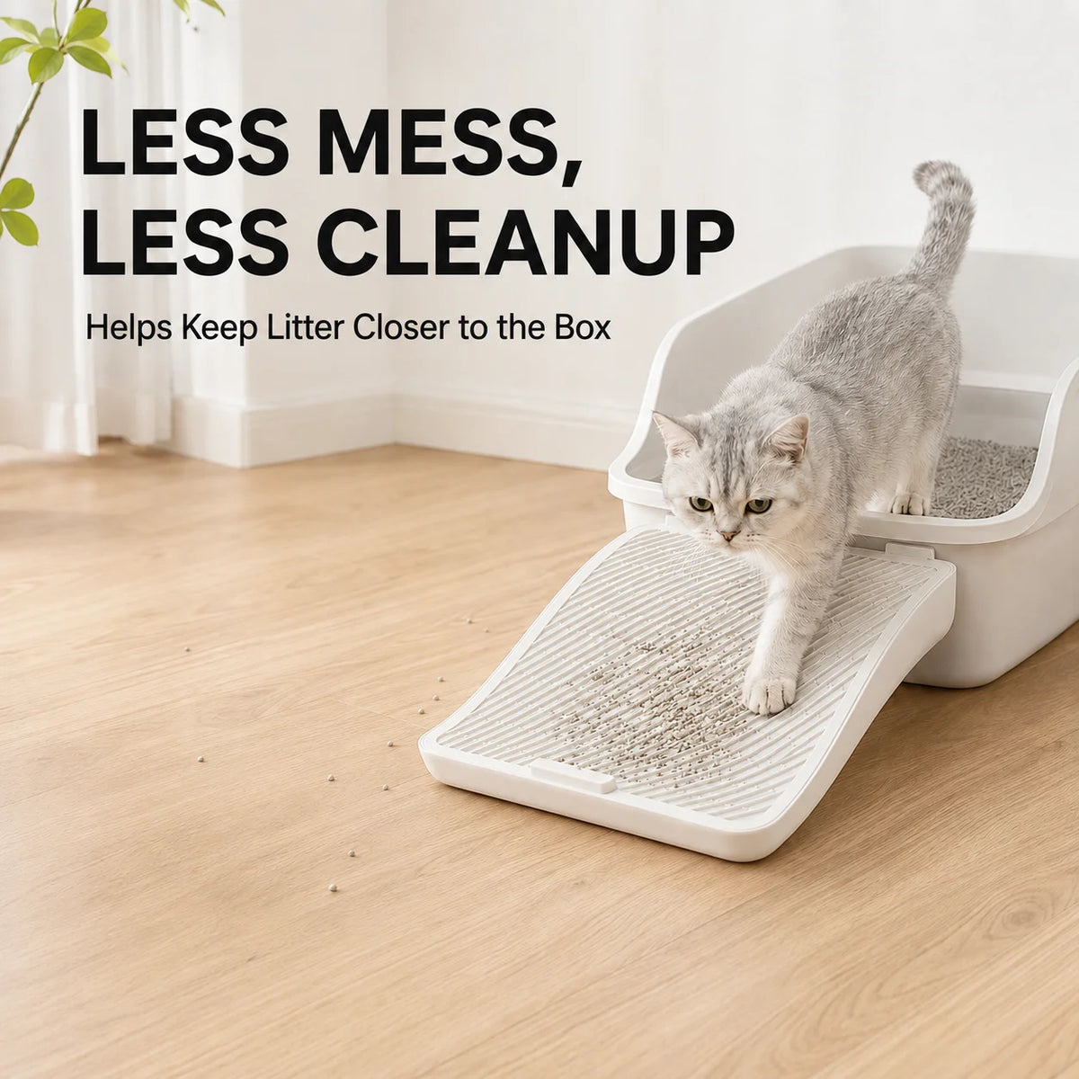 Cat Litter Box Mat Anti Tracking Litter Trap Step Large Grid Footboard Ramp for Kitten Pet Toilet Entrance