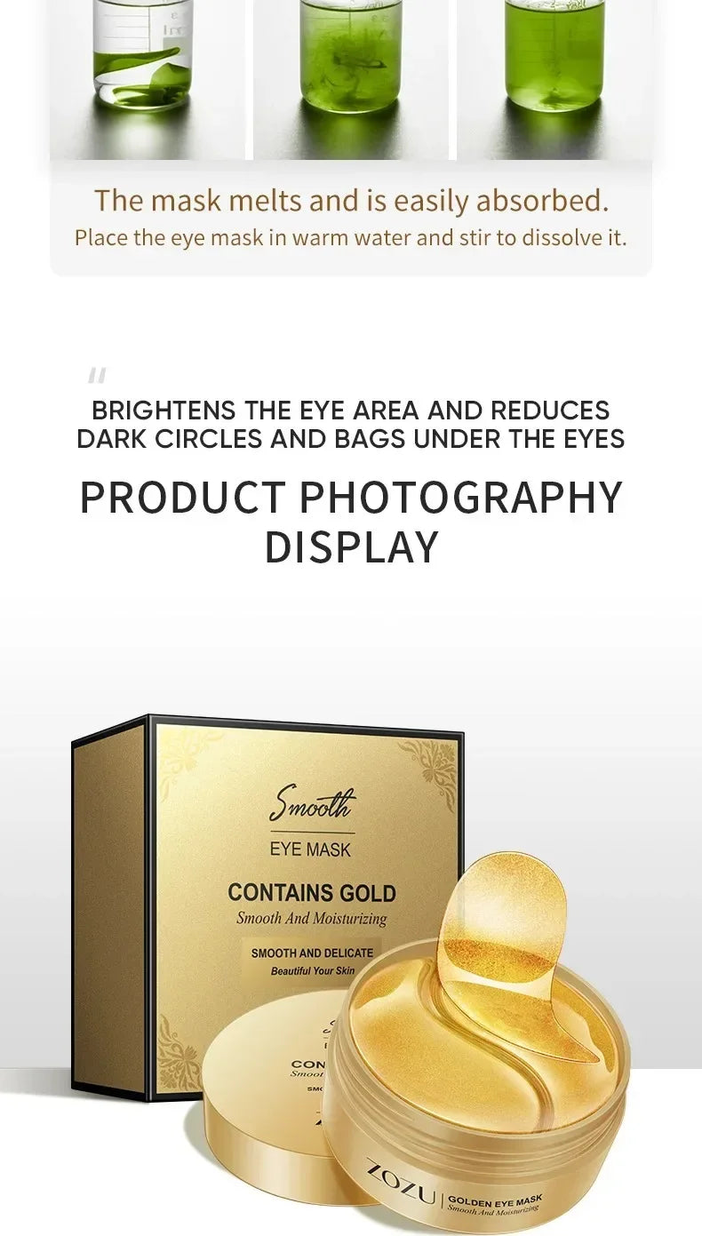 60PCS/120 PCS Eye Mask Avocado Gold Moisturize Firming Improve Eye Bags Eye Patches Anti Wrinkle Eye Patches for Dark Circles