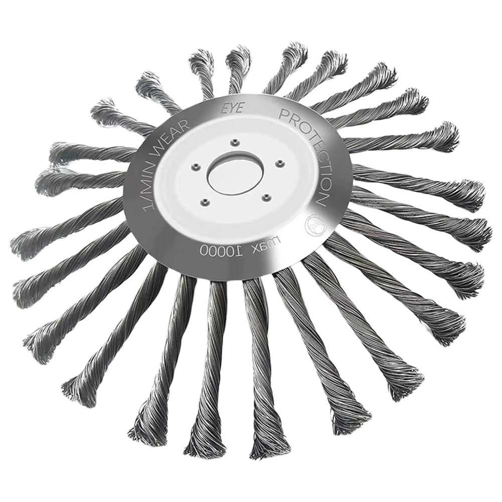 4/5/10Inch Weed Brush Cutter Head Lawn Mower Universal Grass Trimmer Head Steel Wire Wheel Brush Disc Garden Trimmer Head Weed
