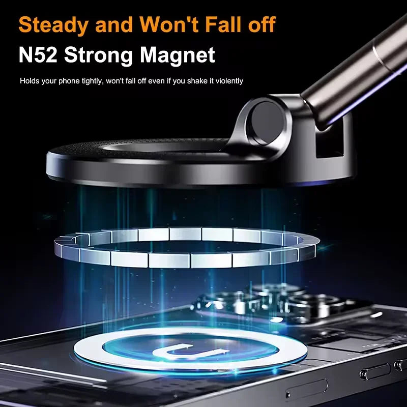 2026 Strong Magnetic Car Phone Holder Foldable Design 360° Adjustable Vacuum Mount For Car/desk/bathroom/universal Use