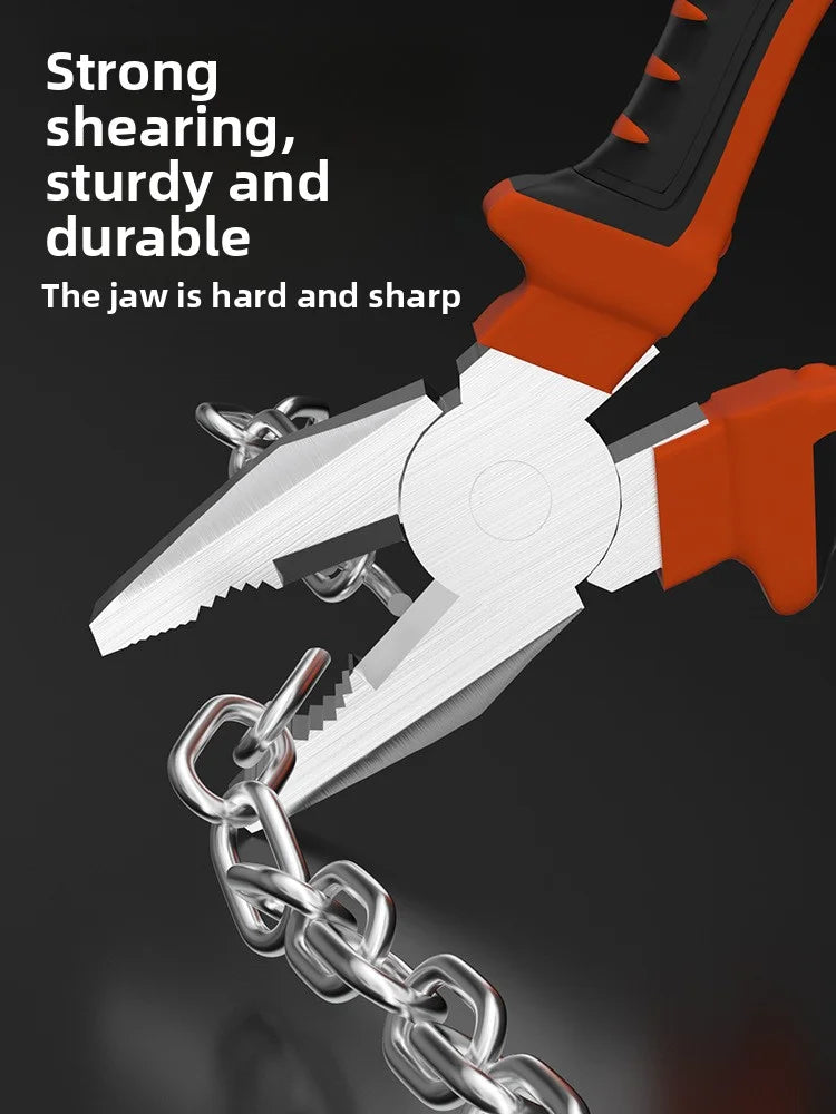 Electric Wire Pliers Large Opening Sharp Multifunction Tool for Cutting Twisting Gripping Metal Wires Heavy Duty Industrial Tool