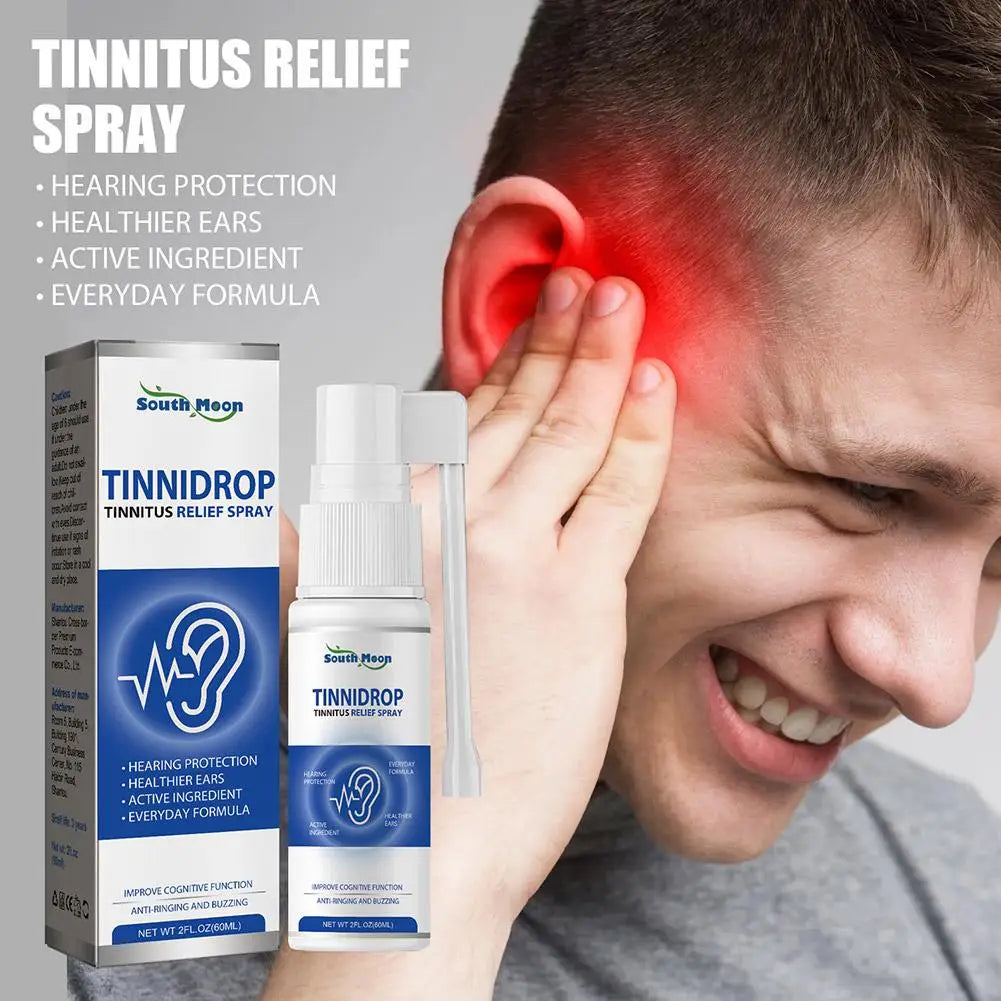 1Pcs TinniDrop Tinnitus Relief Spray Ear Ringing Relieving Drops for Ringing Tinnitus Itching Earache Health Care Earwax 60 V3A0