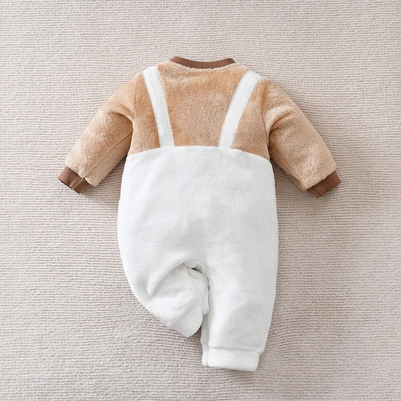 Baby Cartoon Flannel Jumpsuit - Thick Warm Winter Onesie - photo 2