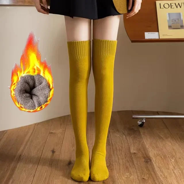 Women's Thick Over the Knee Socks, Terry Lined