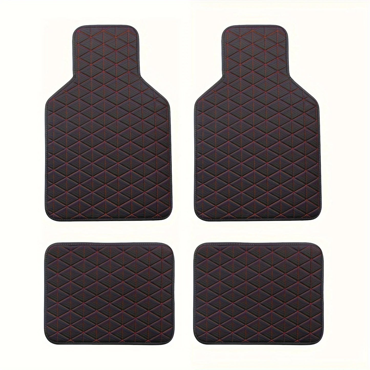 4-piece waterproof PU leather car floor mat - durable and fashionable, all-weather protection, easy to clean, enhances interior