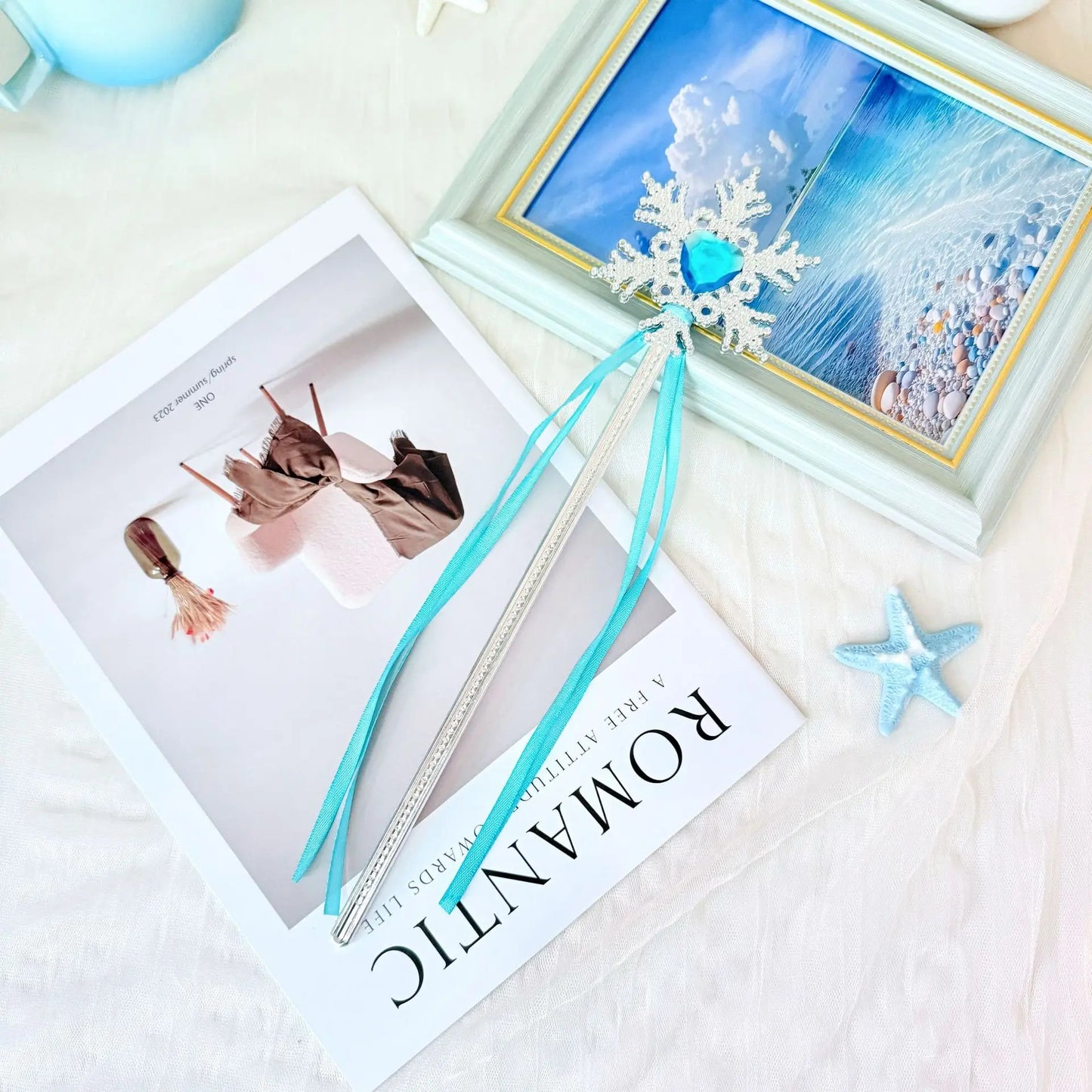 Wholesale 20pcs/lot Kids Crown Tiara Princess Magic Wand Wand Snowflake Fairy Stick Princess Show Dress Up Costume Accessories