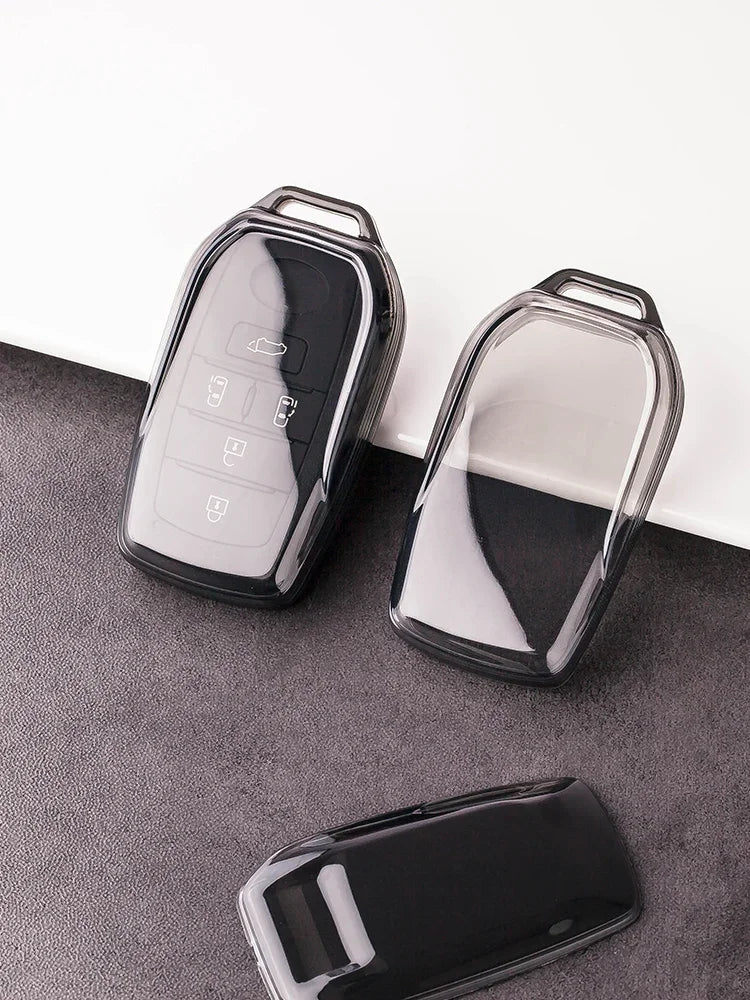 For TOYOTA Sienna RAV4 VENZA Mirai Hybrid Transparent Black Soft TPU Vehicles Alphard Remote 4 5 6 Button Car Key Case Cover Fob