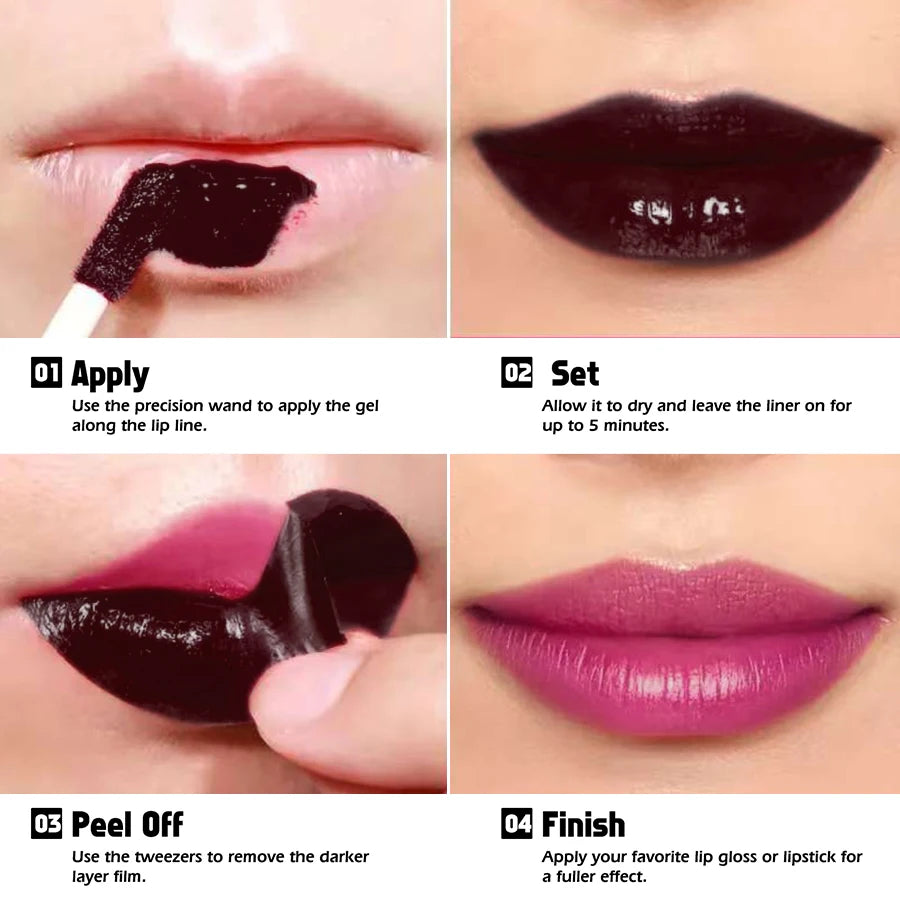 7 Colors Waterproof Peel Off Lip Stain - Long Lasting Lip Tint