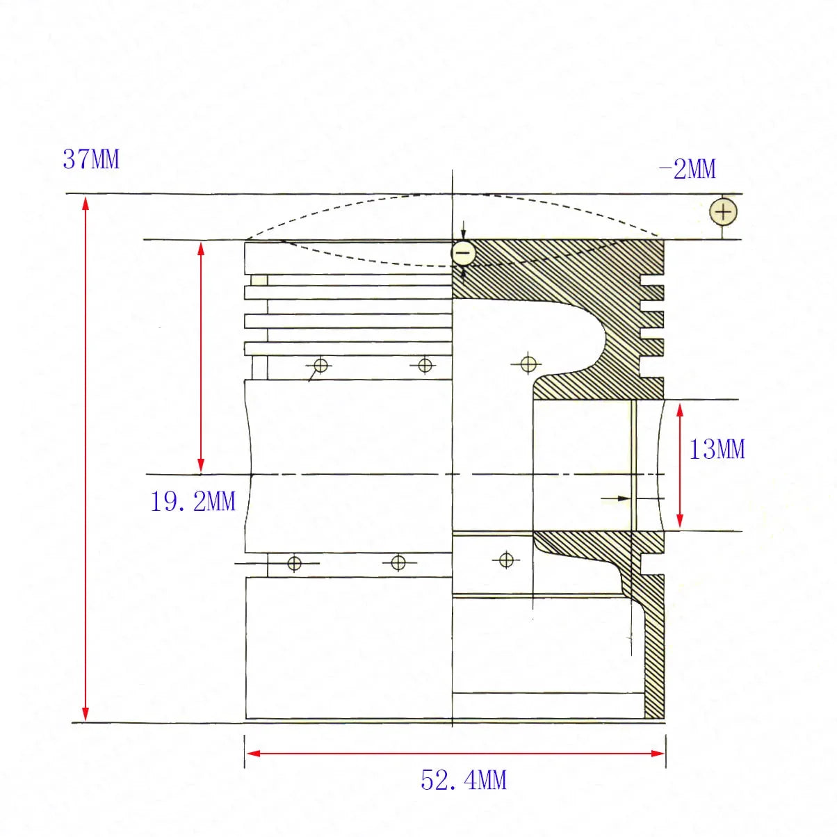 110cc 52.4MM 13MM Piston Rings Gasket Kit  ATV Dirt Pit Bikes Kazuma SunL Taotao Lifan ZongShen Loncin