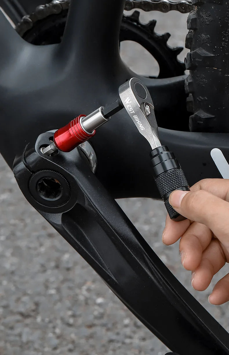 WEST BIKING Professional Bike Tools Portable Ratchet Wrench kit Tire Lever Mini Pump Multifunction Tools Road Bike MTB Accessory