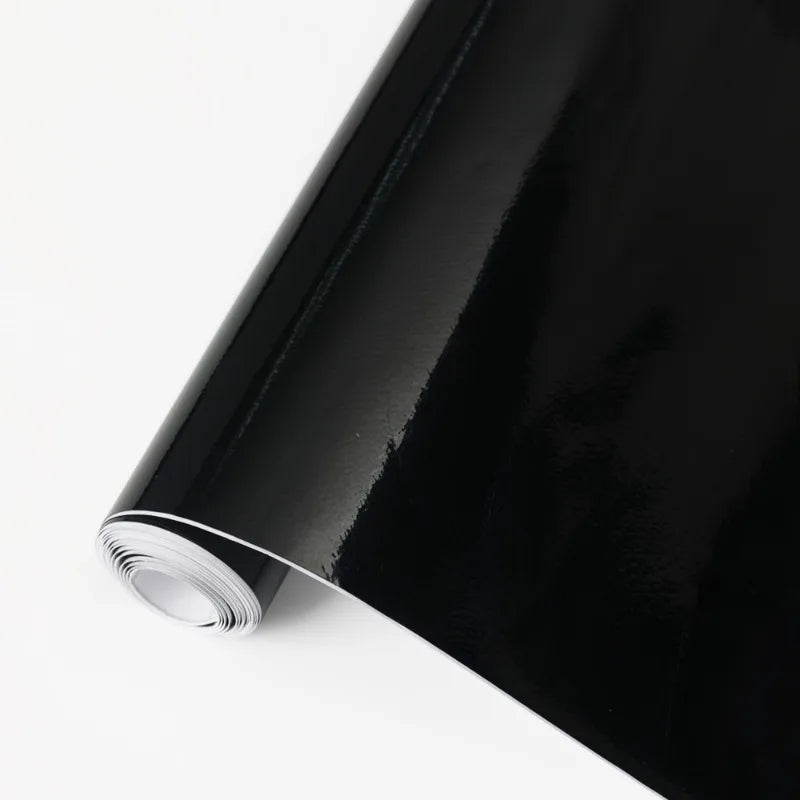 Automotive High Gloss Vinyl Wrap Grade PVC Black with Removable Adhesive for Car Roof Body Custom Paint Protection Film 150*50cm