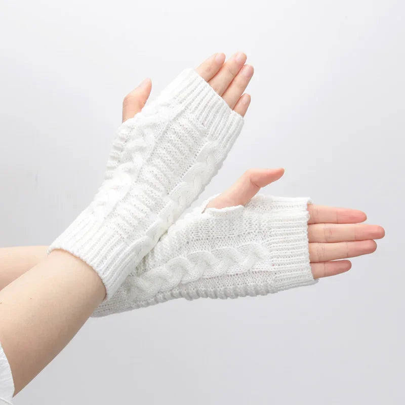 Women's Knit Half Finger Gloves - Y2K Style Fingerless Mittens - photo 15