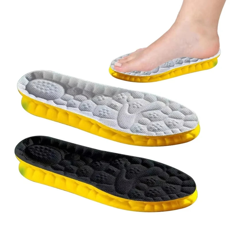 4D Cloud Technology PU Sole Sports Insoles For Shoes Soft Breathable Shock Absorption Cushion Running Orthopedic Care Insoles