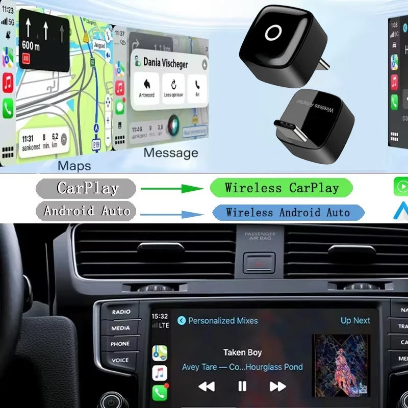 Wireless CarPlay & Android Auto AI Smart Box Adapter