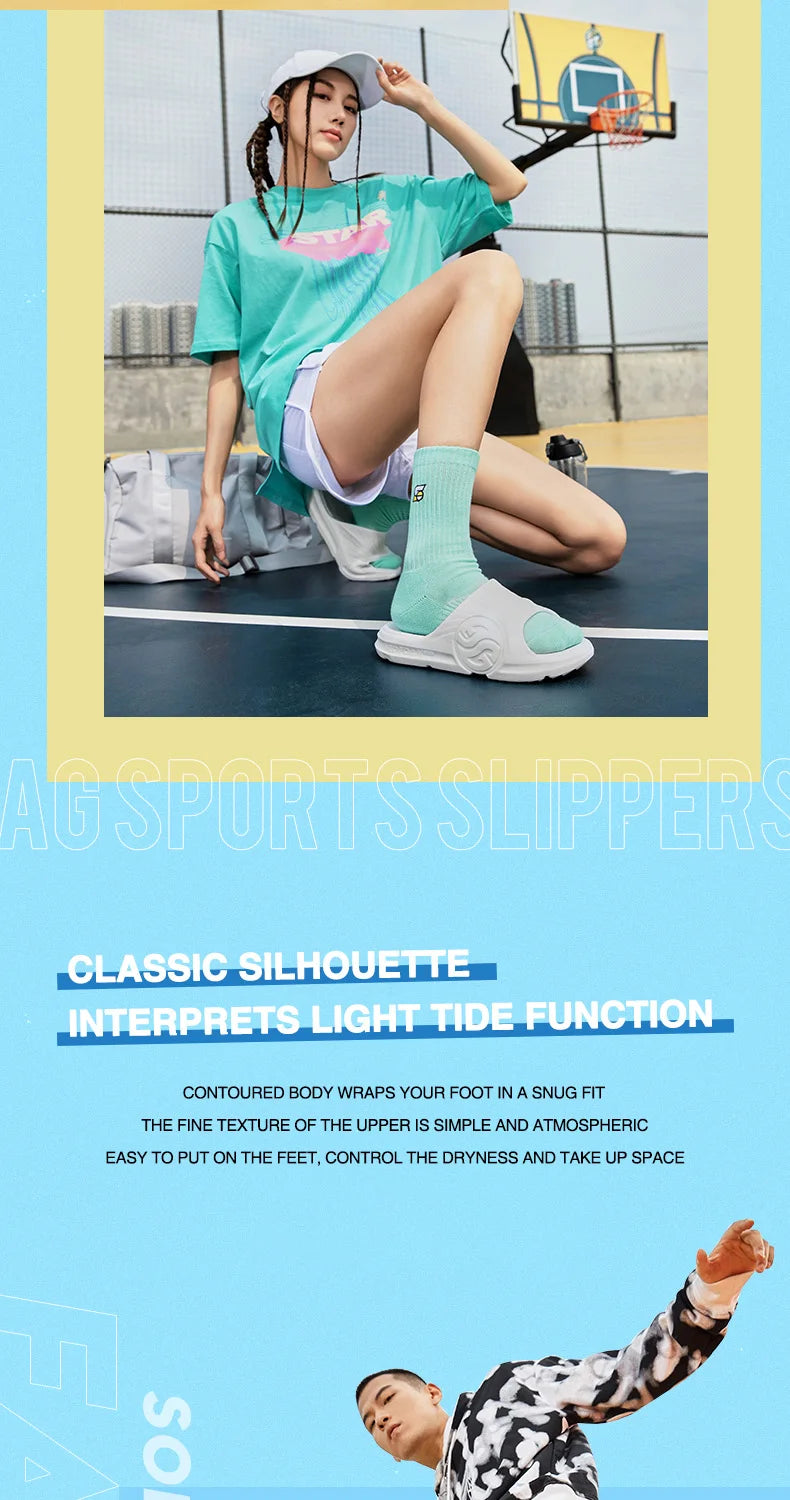 361 Degrees AG Aaron Gordon Men Slippers Non-Slip Sports Soft Elastic Thick Bottom Beach Casual Basketball Sandals 672126702F