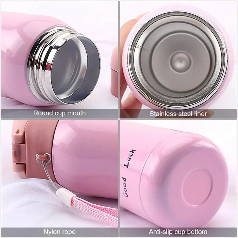 Wholesale 200ML Flip Top Thermal Mug Stainless Steel One Touch Kids Thermos Bottle Flask With Button Lid