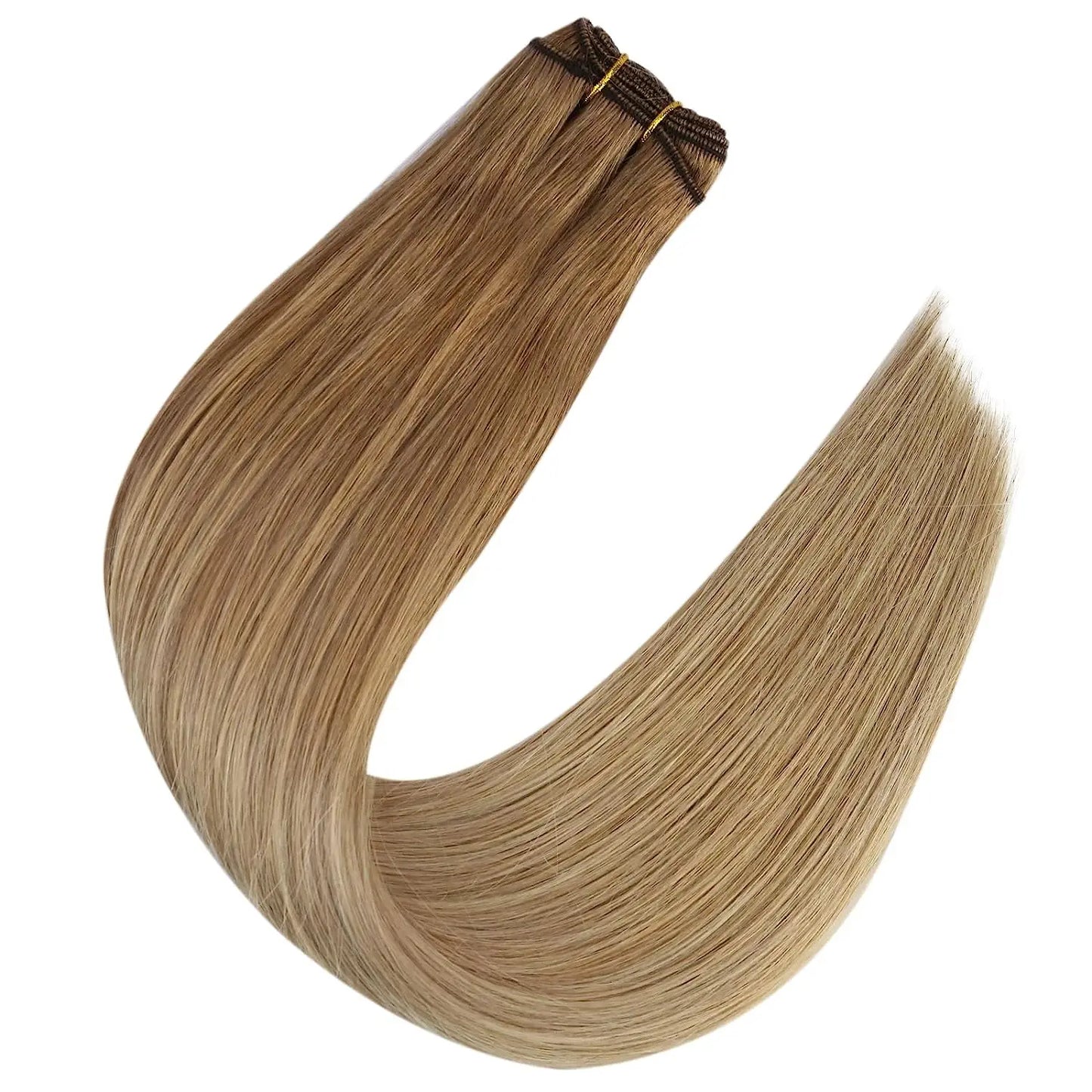 Full Shine Hair Bundles 100% Human Hair Weft Extensions Ombre Blonde Color100g Sew In Silky Straight Remy Skin Double Weft