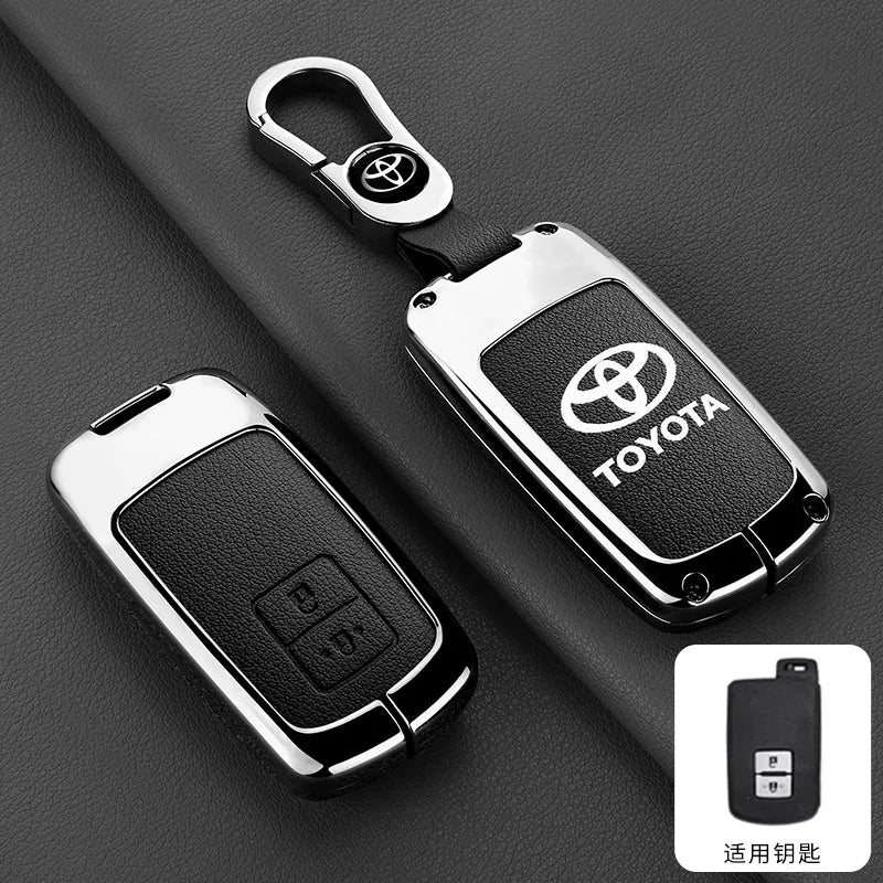 Leather Car Key Case Cover Protective Shell For Toyota Auris Camry RAV4 Avalon Yaris Verso 2012 2013 2014 2015 2016 2017 2018