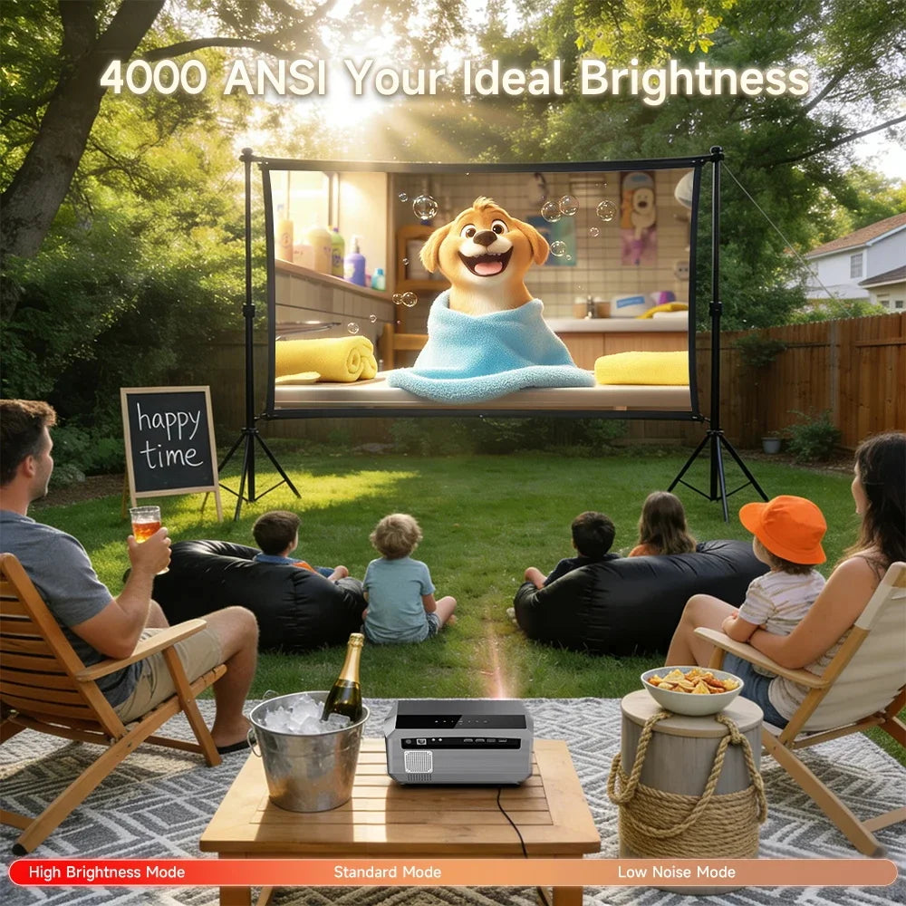 CAIWEI A10Q 4K Google Certified Projector 1080P Full HD Auto Focus High Brightness 4000 Ansi WiFi6 Beam Projectors Home Theater
