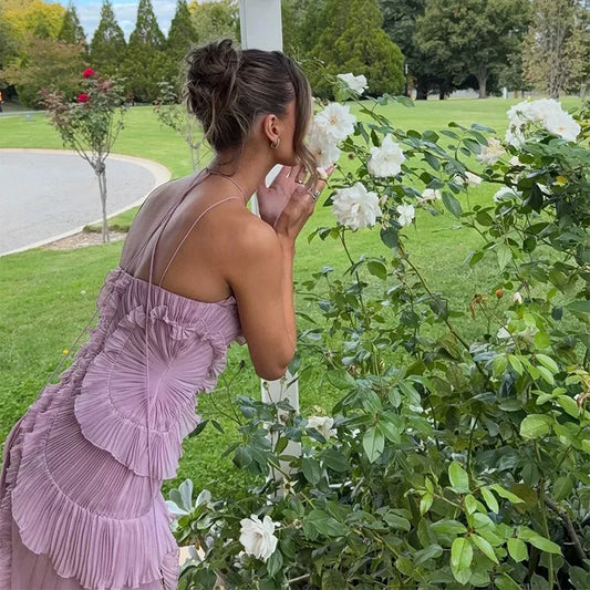 Women's Strapless Backless Tassel Maxi Dress — Summer Evening Wear