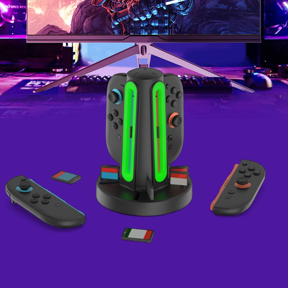 Controller Charger Dock for Nintendo Switch 2 Joycons Charging Stand Station for Nintendo Switch Accessories Support 4 Joy-con