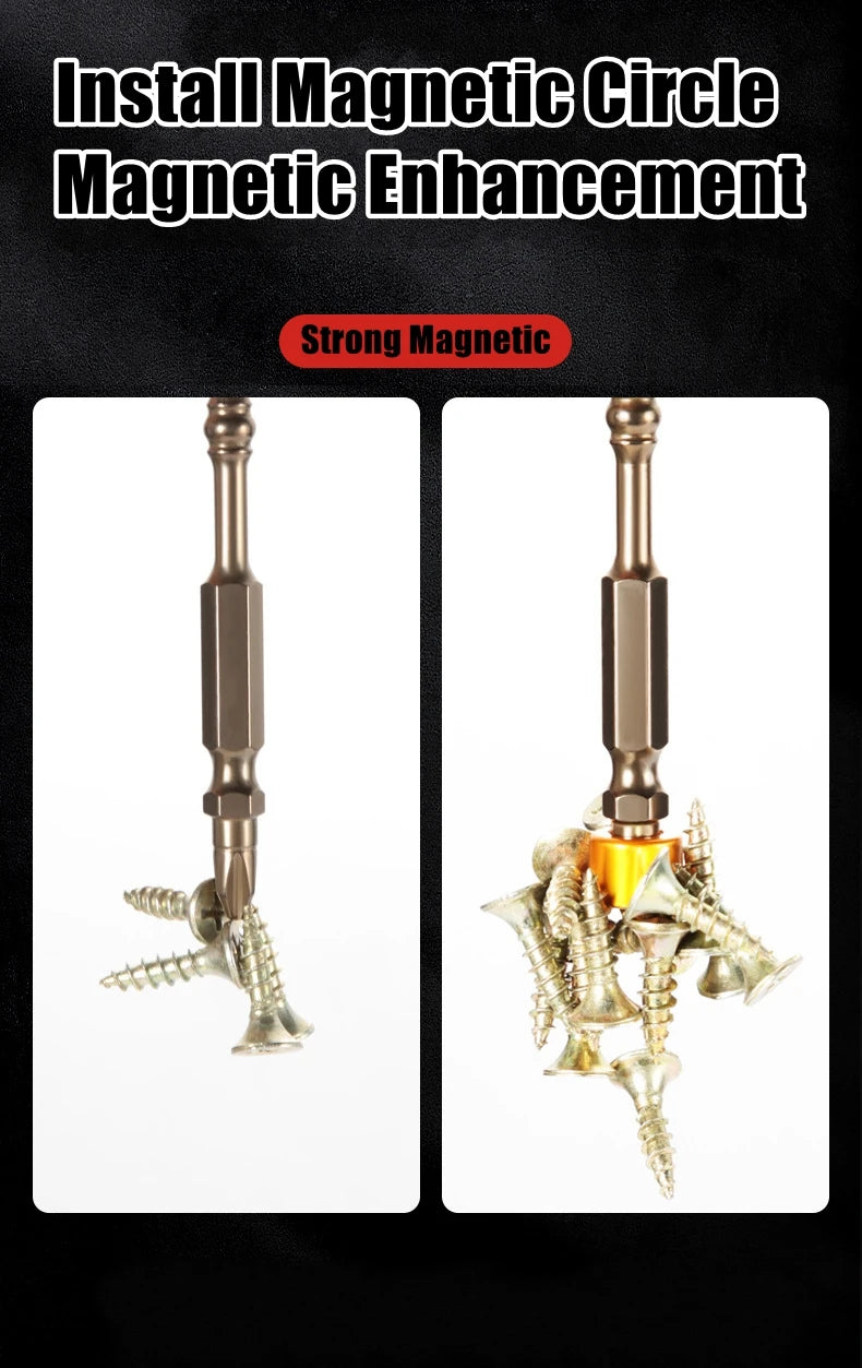 PH2 Hardness 65/110mm Screwdriver Bit Double Cross Head Hexagonal Handle Electric Screwdriver with Magnetic Ring Screwdriver Set