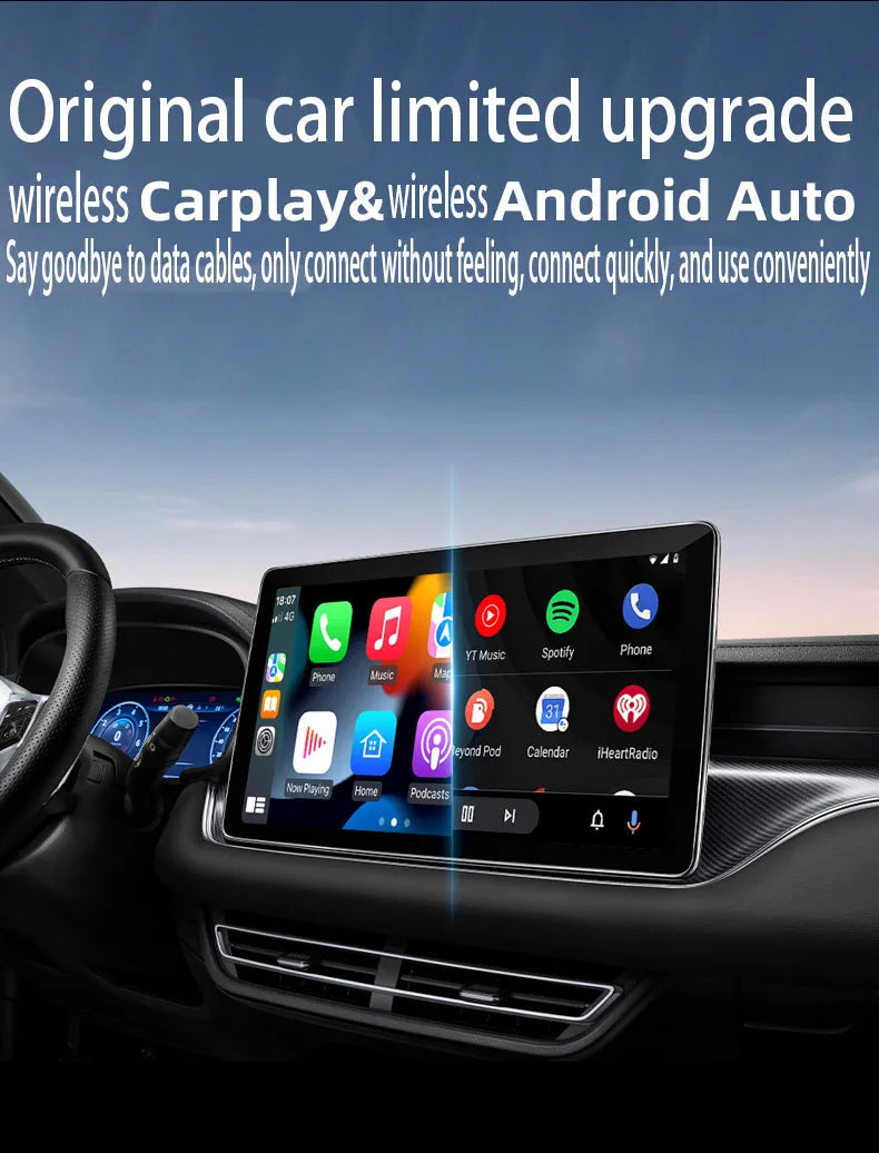 2025 New Wireless Carplay Adapter with Wireless Android Auto Voice Control 2-in-1 Intelligent Automatic WiFi Connection Suitabl