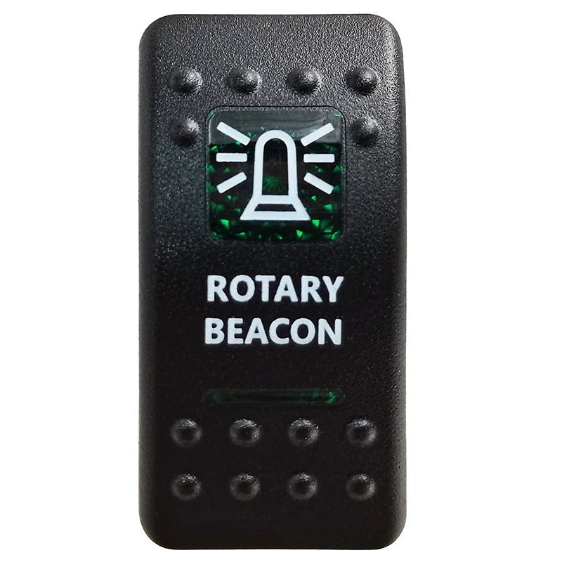 Green LED Rocker Switch - Waterproof SPST & DPDT Options