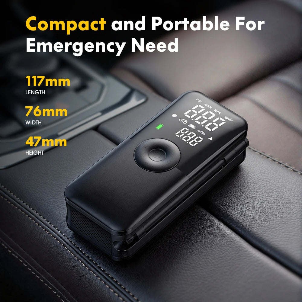 CARSUN Portable Tire Inflator Rechargeable Electric Inflator For Car  Bicycle Digital Air Compressor Football Ball Inflator Pump