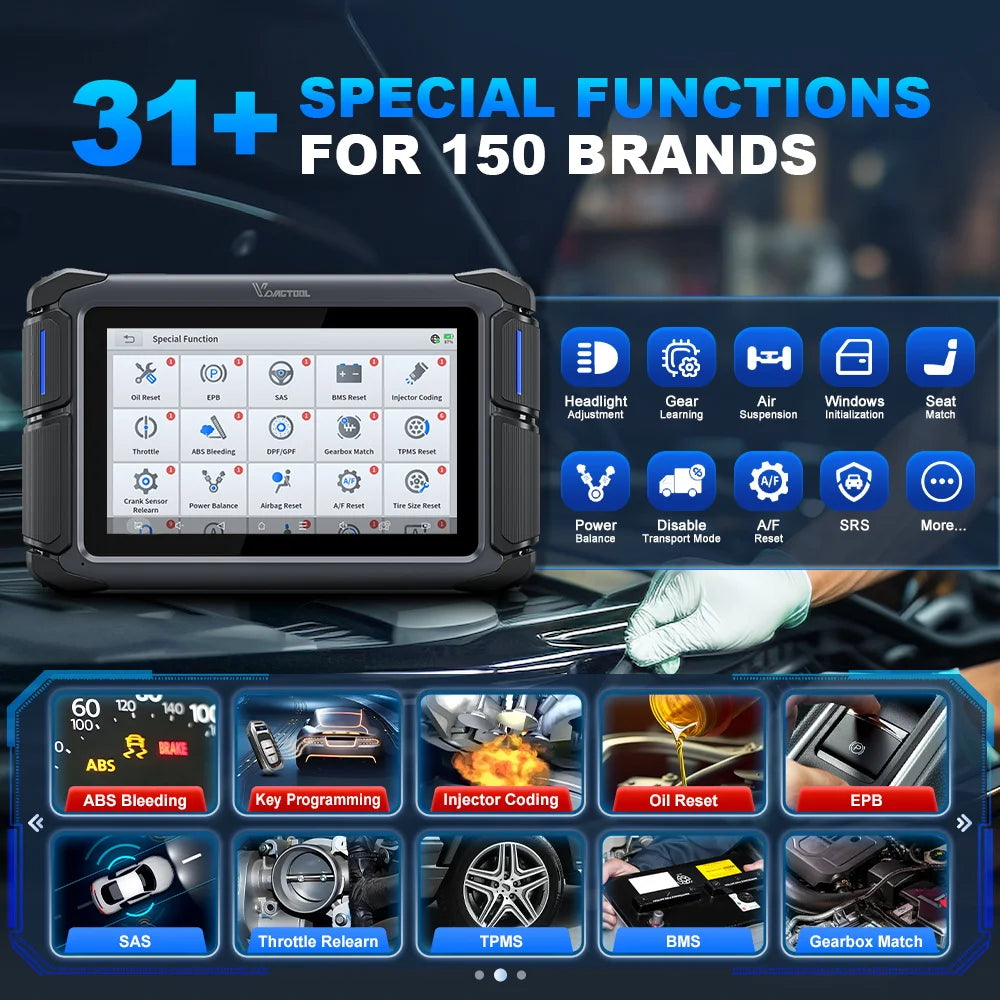 Lifetime Free Update VDIAGTOOL VD70Lite Automotive Scanner AII Systems Car Diagnostic 31 Reset FCA Bidirectional OBD2 Scanner
