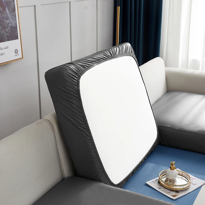 Stretch PU leather waterproof sofa cushion cover sofa seat slipcover backrest cover easy clean sofa protector for pets kids
