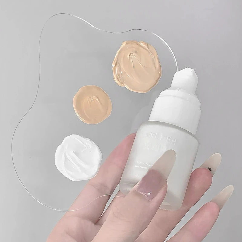 Matte White Liquid Foundation Makeup Buildable Coverage Primer & Concealer Stick Waterproof & Long-Lasting for Halloween Cosplay