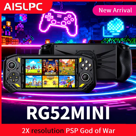 AISLPC Retro Handheld Game Console RK3562 Chip 5.5'' Screen Supports WiFi Bluetooth HD-Out RG52 Mini Video Game Player For PSP