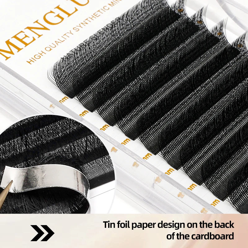 MENGLUKE 3D W Shaped Bloom Automatic Flowering Premade Fans Eyelashes Extensions Natural Soft Light High Idividual Lashes