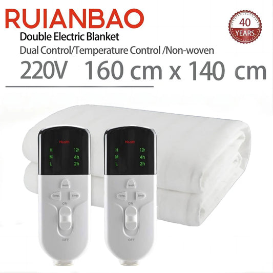 Dual Control Electric Heated Mattress Pad with Timer (220V)