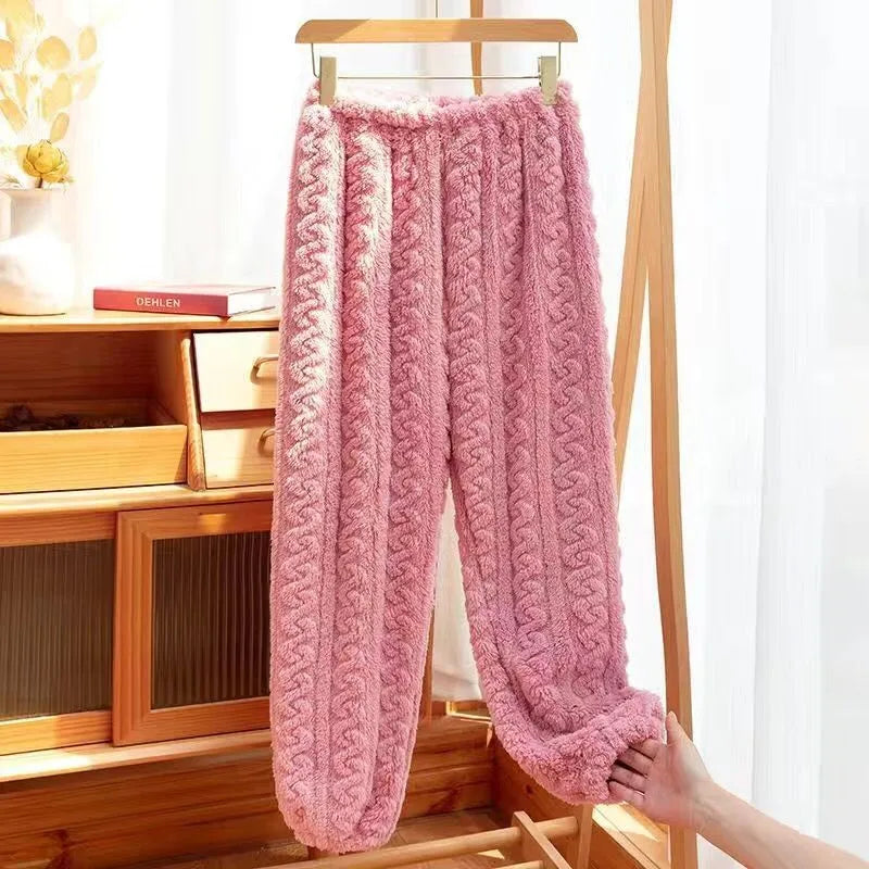 Women's Thick Coral Fleece PJs - Round Neck Winter Sleepwear, Plus Size - photo 7