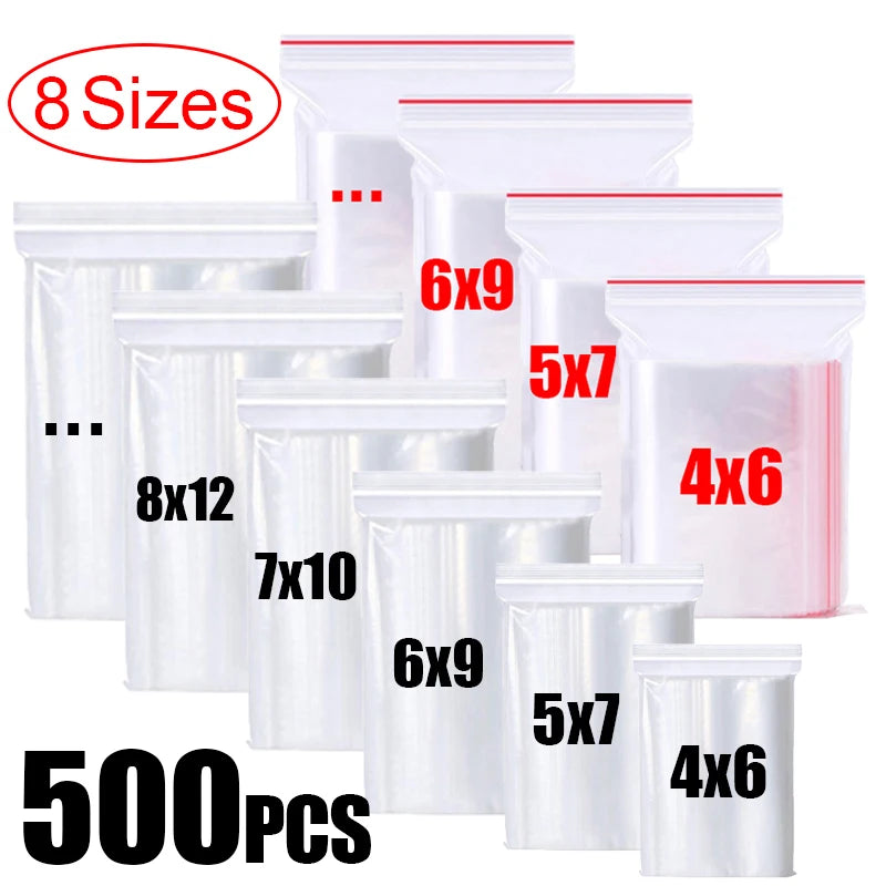 Thicken Clear Zipper Sealed Bags – Heavy-Duty Reclosable Plastic Storage Pouches for Jewelry, Food & Small Parts | Wholesale