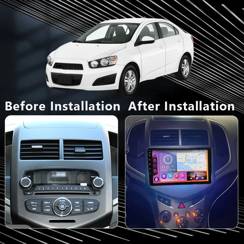 Android 16 CarPlay Auto Car Radio Multimedia Player For Chevrolet Aveo 2 Sonic T300 2011-2015 Navigation GPS 2din Stereo Audio