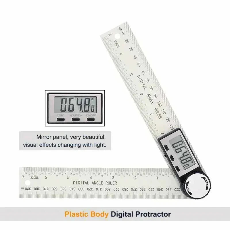 HOMEFISH 1 PC 2 in 1 Digital Angle Detector Scale Suitable for Woodworking Measurement Tools High Accuracy Mutifunction Tools