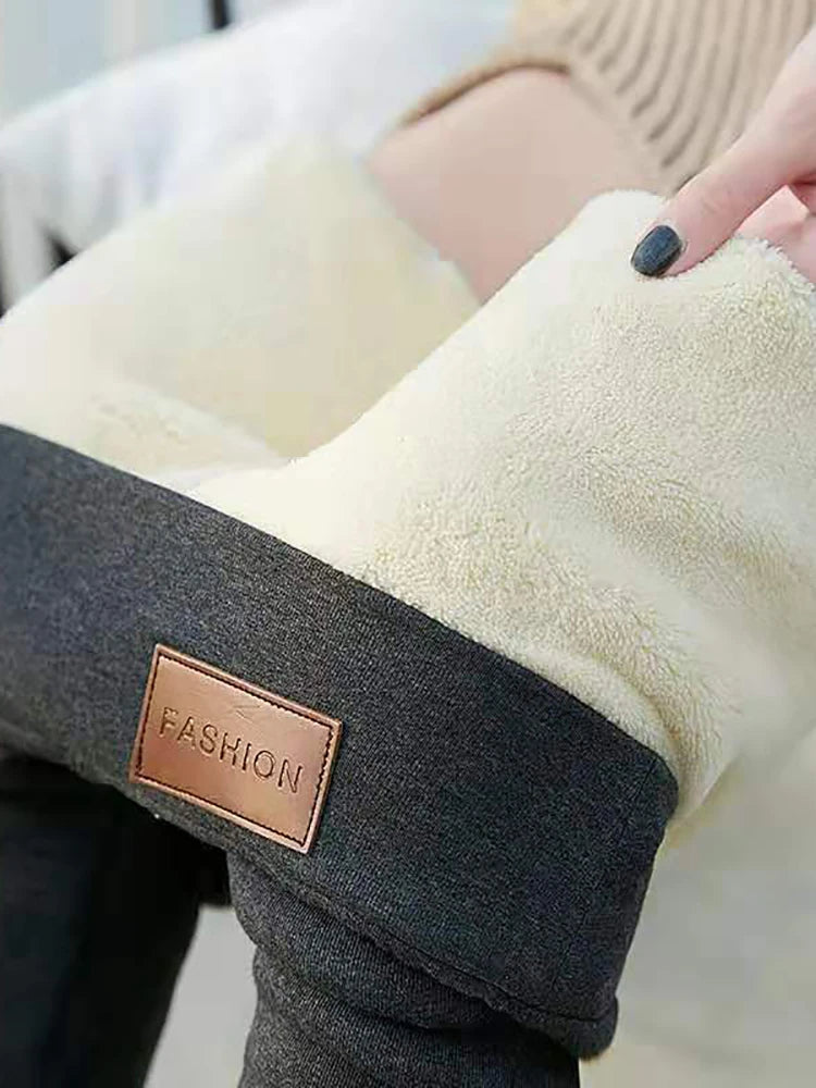 Women's Lamb Fleece Seamless Leggings - High Waist Thermal Tights - photo 8