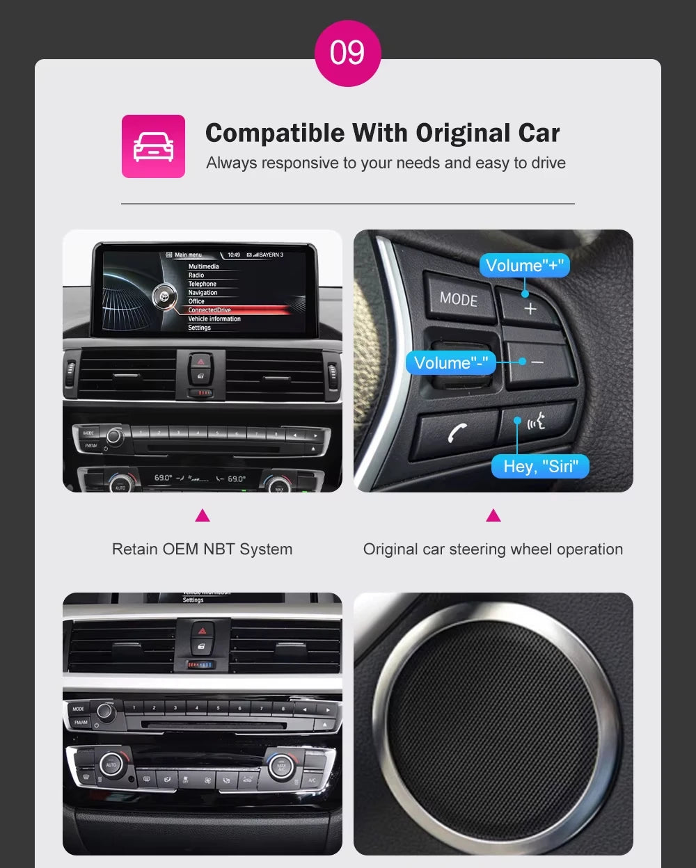 AUTOTOP 10.25”1920*720 Wireless Carplay Android Auto Car multimedia player for F20 F21 F22 F30 F31 F32 F33 F34 F36 NBT 2026-2026