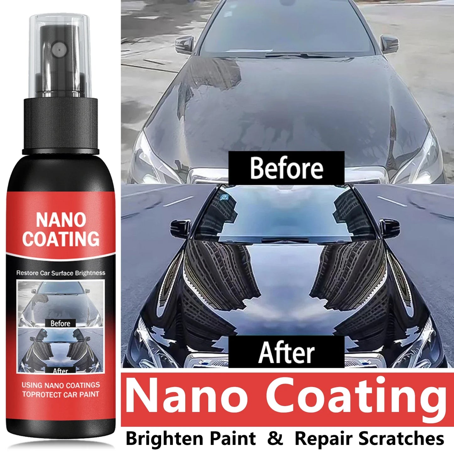 Car Nano Coating Repair Brightening Cars Paint Kit, Auto Polishing Tool, High Gloss Car Paint Scratch Removal Protection