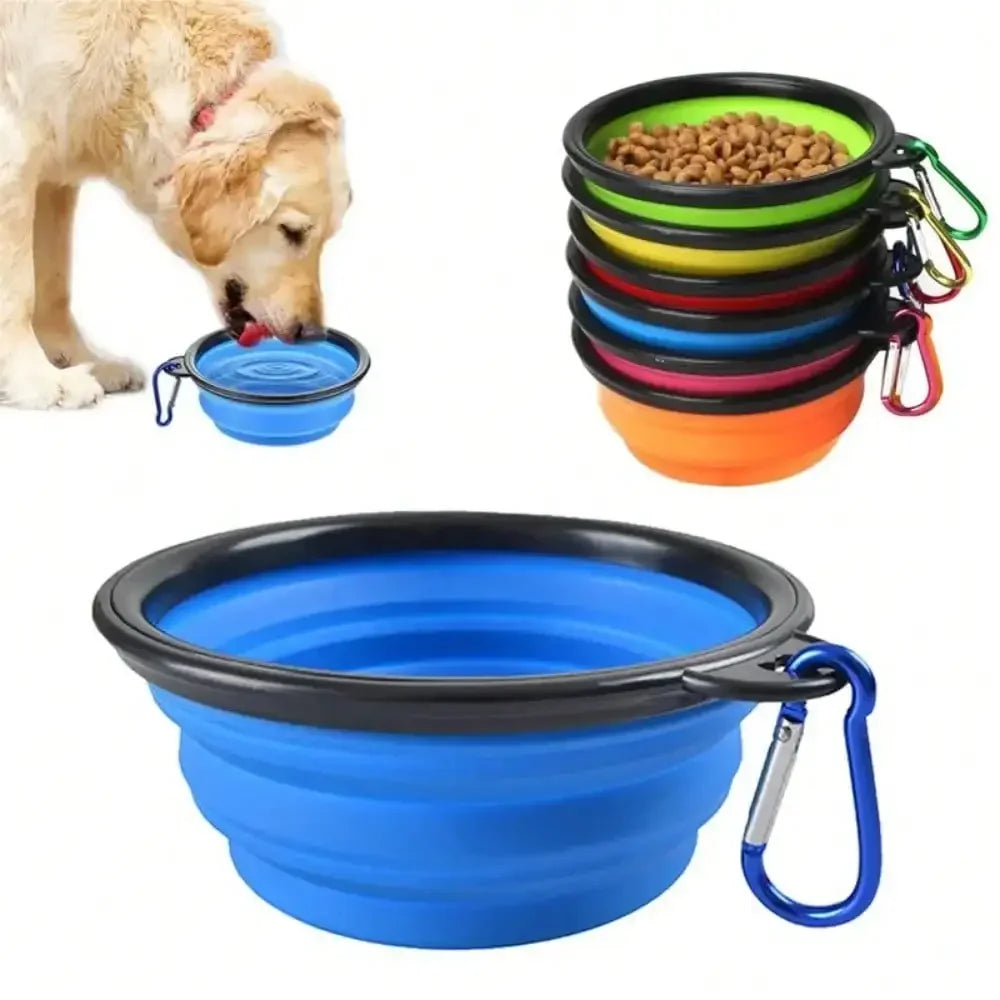 Collapsible Dog Water Bottle and Food Bowl, 2-in-1 Travel Feeder
