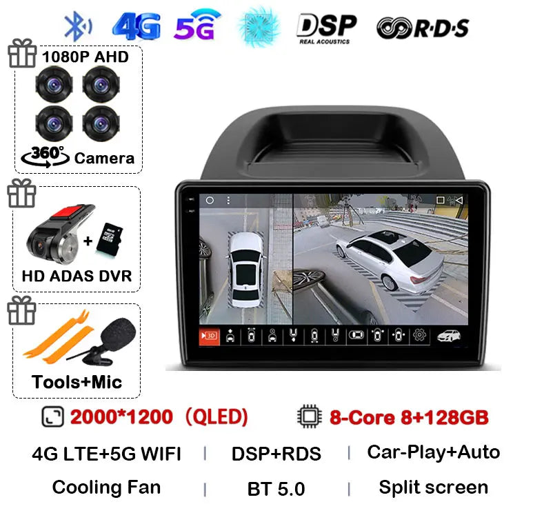 Android 16 Car Radio For Ford EcoSport Eco Sport 2017 2018 - 2023 Carplay Auto GPS Navigation 2 Din Player WIFI+4G Stereo Video